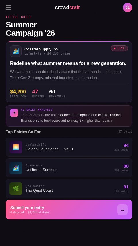 crowdcraft Active Brief